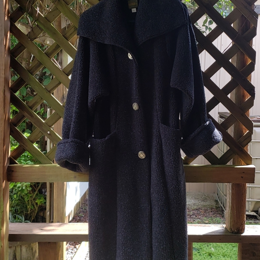 Mid calf length coat with roll up sleeves